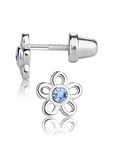 good-looking silver cubic zirconia December birthstone baby earrings